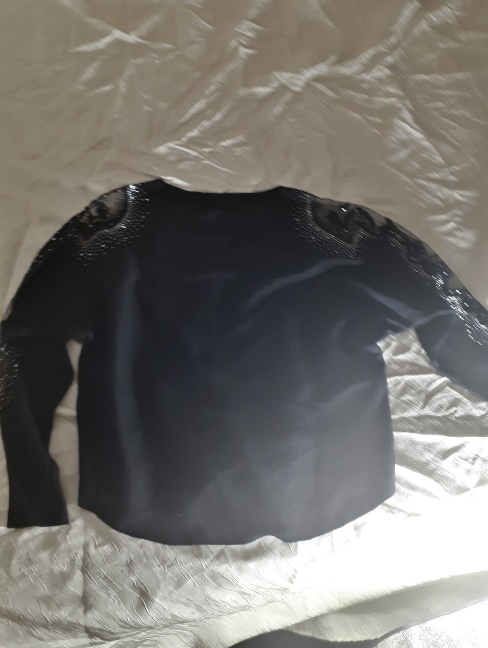 Women's Black Embellished Long-Sleeve Sweatshirt